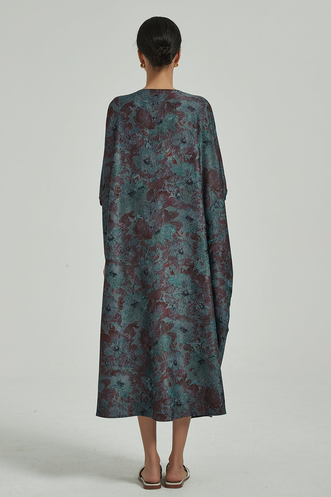 Pocket Design Casual Print Silk Dress