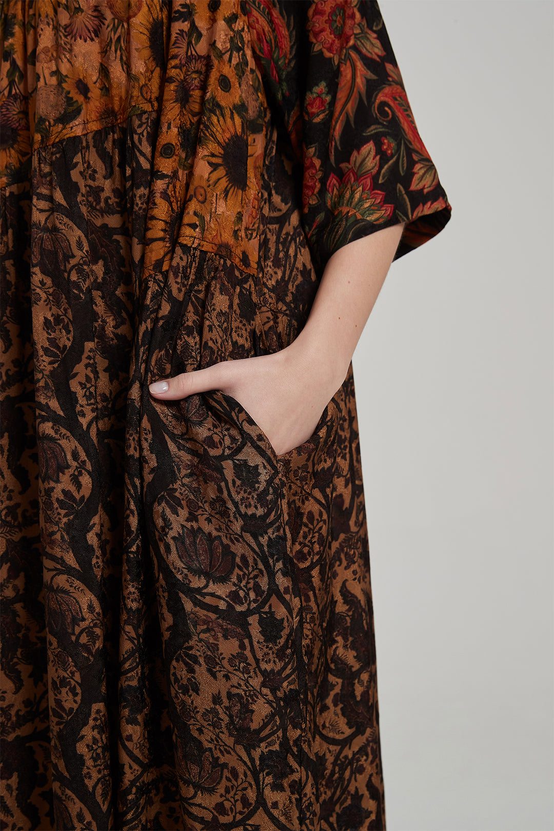 Robe longue oversize à imprimé floral